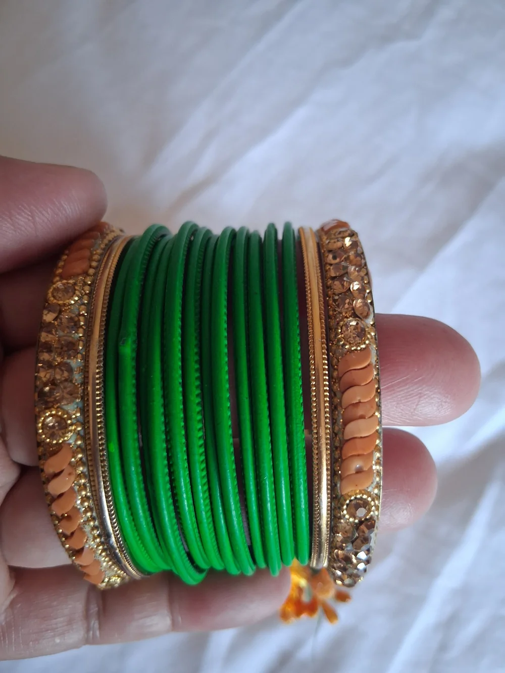 Mahndi Bride Green Beaded Jewelry Set -